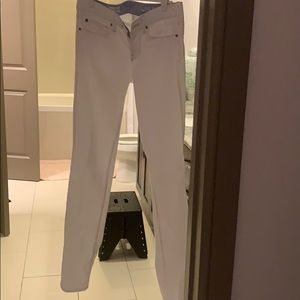 White straight leg jeans